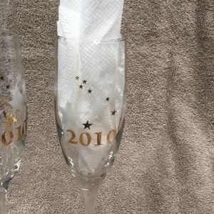 Pair of 2010 Champagne Glasses